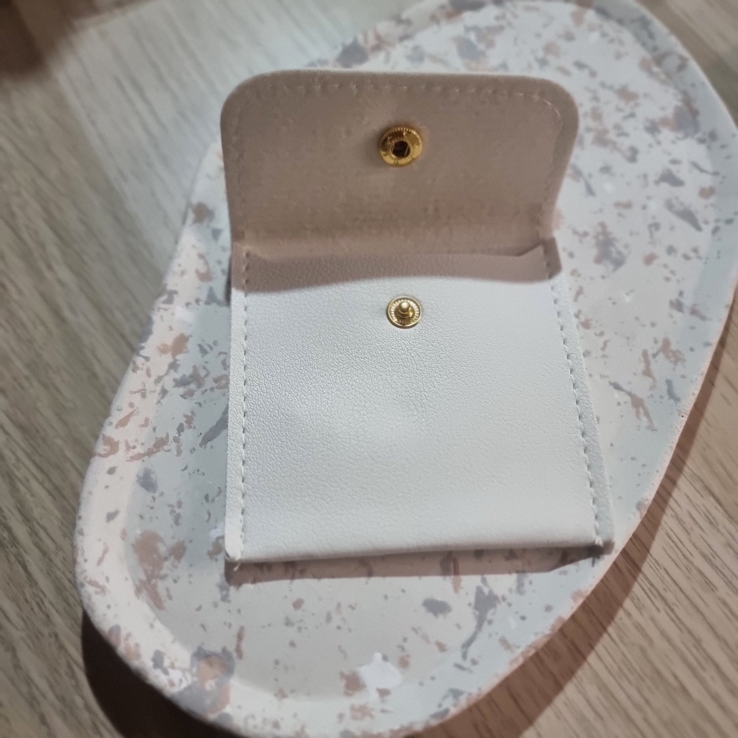 Pochette simili cuir beige