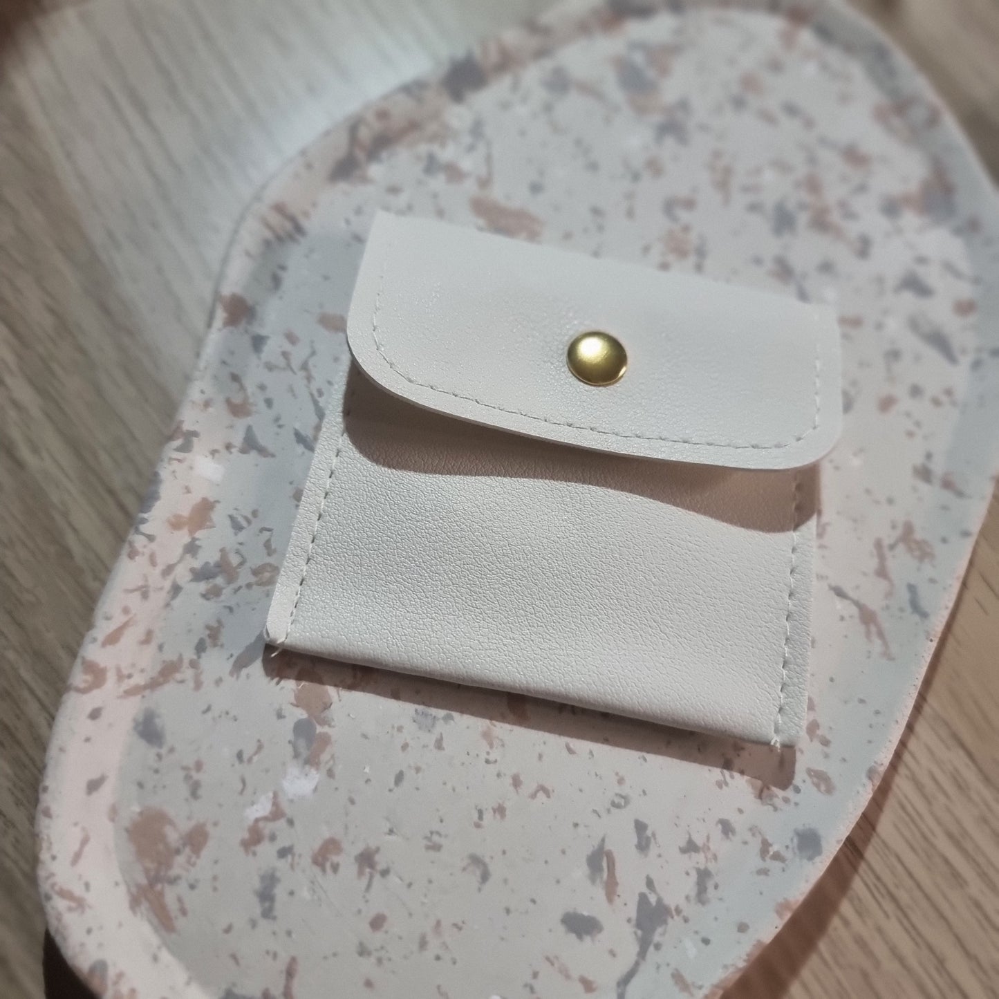 Pochette simili cuir beige